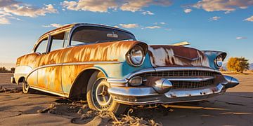 Abandoned car in the desert by Vlindertuin Art