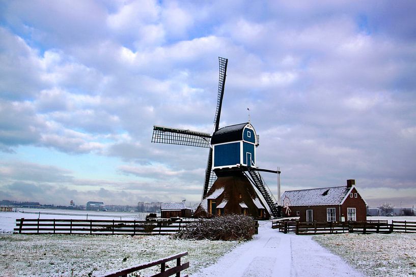 moulin à vent en hiver par Henk Langerak