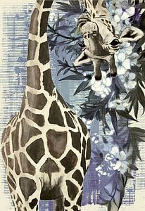 Happy Upside down giraffe sur Gisela- Art for You