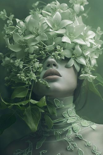 Vrouw met bloemenhaar