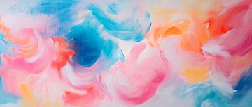 Coloured watercolour swirls - Soft tones by Poster Art Shop