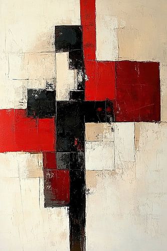 Rouge Noir | Géométrique Rouille