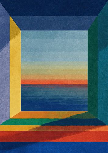 Geometric facets with colour gradient