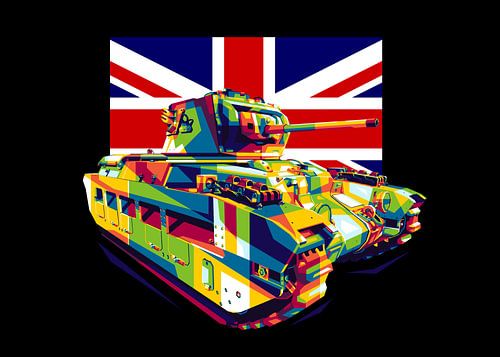 Le char d'infanterie Matilda II dans l'illustration WPAP