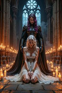 Dark Fantasy Wandbild: VIGILIA – Das heilige Ritual der Kriegerin