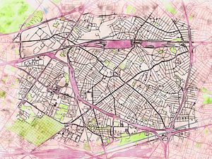 Karte von Drancy im stil 'Soothing Spring'