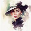 Watercolor Elegant Woman #1 by Chromatic Fusion Studio