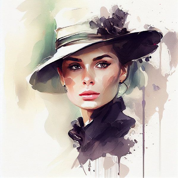 Aquarell Elegante Frau #1 von Chromatic Fusion Studio