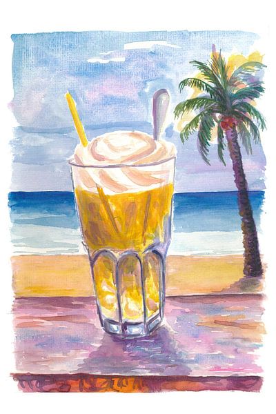 Golden Sunset Coffee mit Blick auf das Meer von Markus Bleichner