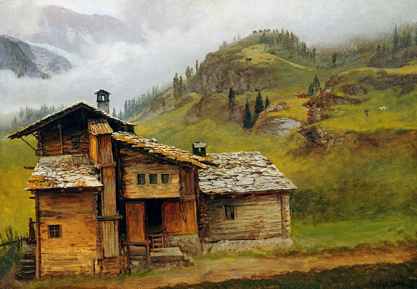 Albert Bierstadt,Mountain House by finemasterpiece