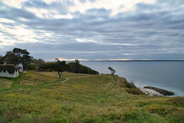 Falaise sur le Kattegat au Danemark. Mer et nuages sur Martin Köbsch