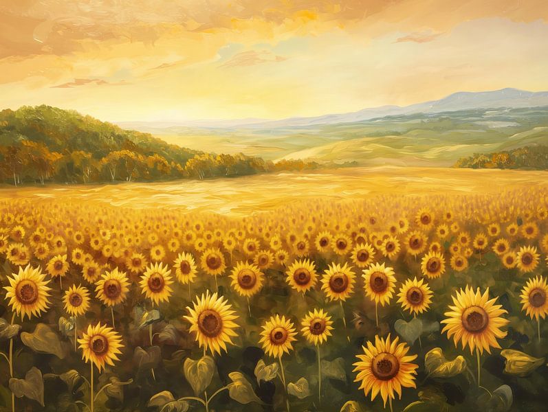 Landscape with sunflowers by Imagine