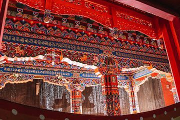 Tibetaanse muurschildering gedetailleerd