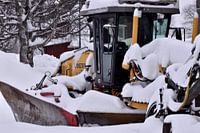 Sneeuwruimer is besneeuwd