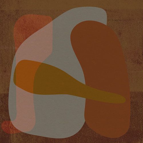 Abstracte organische vormen in aardetinten en roestbruin IV