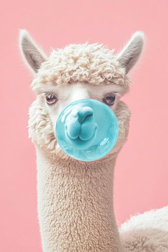 Alpaca with bellows fun by Poster Art Shop