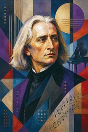 Tableau représentant Franz Liszt, compositeur hongrois.
