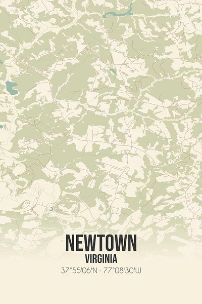 Vintage map of Newtown (Virginia), USA. by Prints of Place