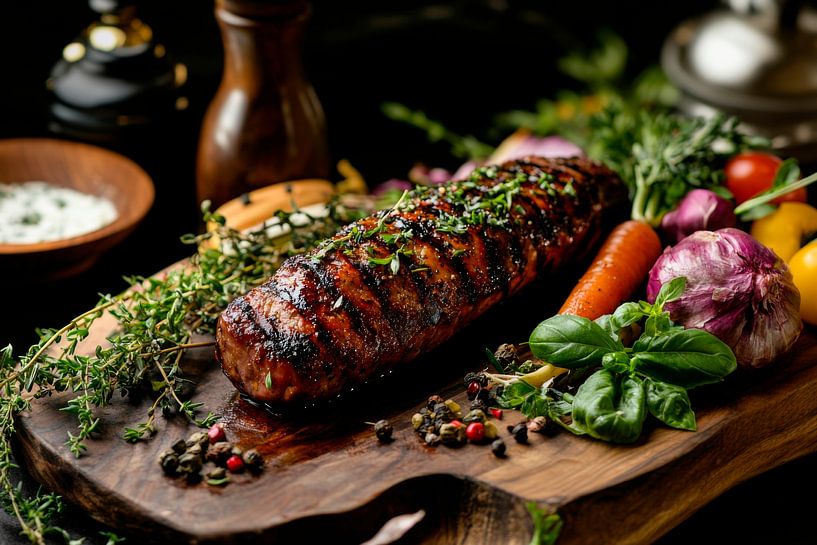 Meat platter herbs by Poster Art Shop