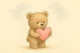 Teddybär mit Pastellherz