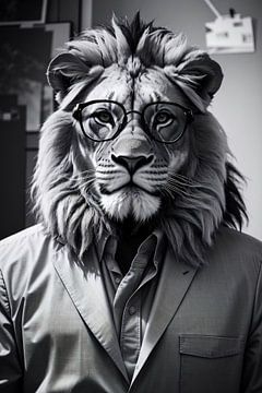 Lions black and white cool by Ayyen Khusna