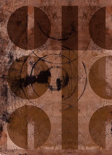 Abstracte vormen en lijnen in warme roestkleuren nr. 1