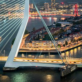 Erasmusbrug by night van Marcel Vervuurt