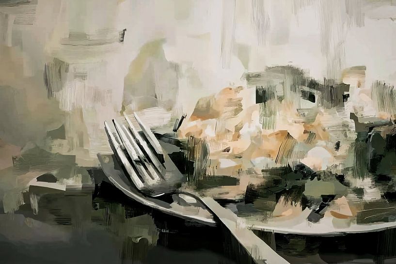 Abstract fork with plate still life by Imperial Art House