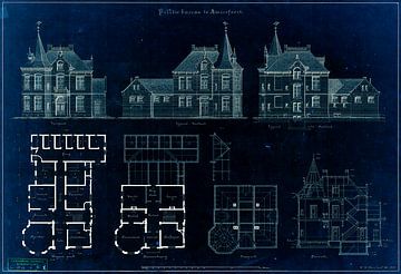 Bauzeichnung der alten Polizeistation von Amersfoort aus dem Jahr 1899 von Zeger Knops