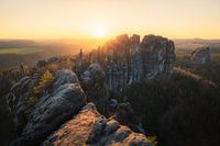 Schrammsteine at sunset