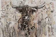 Street art koe in graffiti stijl van Emiel de Lange thumbnail