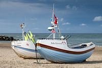 Dänische Fischerboote am Strand