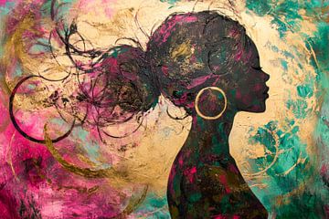 Silhouette artistique aux couleurs vives sur Poster Art Shop