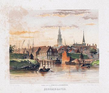 Carel Christiaan Antony Last, Gezicht op Groningen vanuit de Noorderhaven, na 1857 - 1869 van Atelier Liesjes