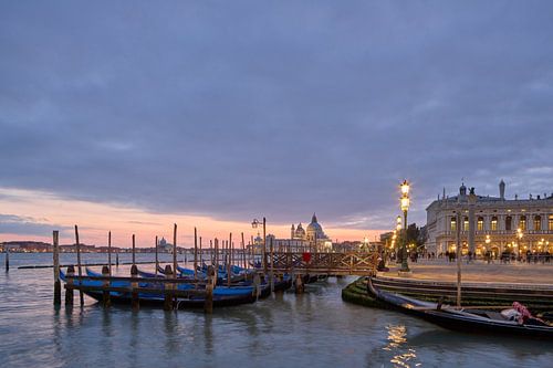 Sunset over Venice with gondolas at Saint Mark's Square 3