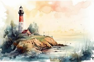 Watercolour Lighthouse by Uncoloredx12