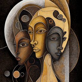 Afrikaans Abstract 3 van Joost Bolten