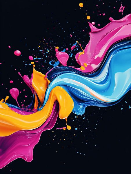 Heldere wervelingen van kleur op een donkere achtergrond van artefacti