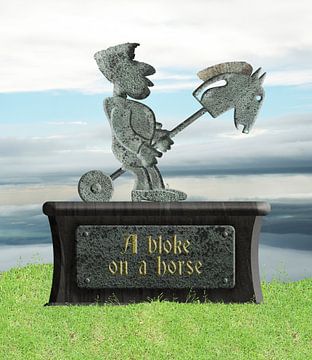 Grüntyers standbeeld - A bloke on a horse van Richard Wareham
