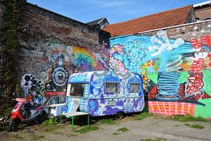 Wohnmobil mit Street Art-Straßenbild Den Bosch von My Footprints