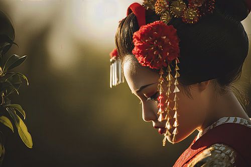 schilderachtig Japan met Geisha