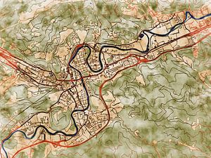 Karte von Leoben im stil 'Serene Summer'