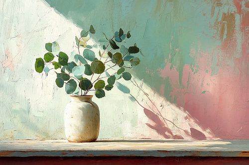 Play of light on Eucalyptus leaf
