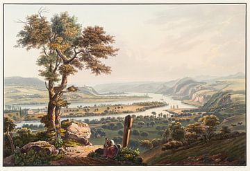 Uitzicht vanaf Karthaus richting kasteel Stolzenfels, Johann Ludwig Bleuler