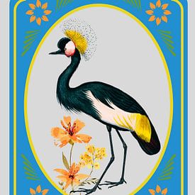 Kraanvogel in vintage lijst van Postergirls