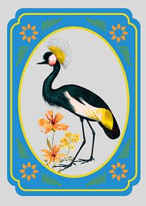 Crane in vintage frame