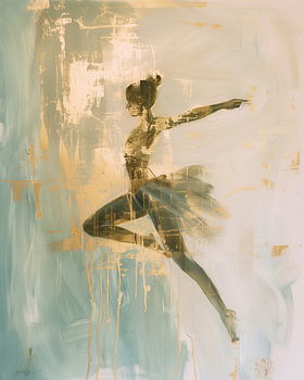 Ballerina in Mintgrün und Gold
