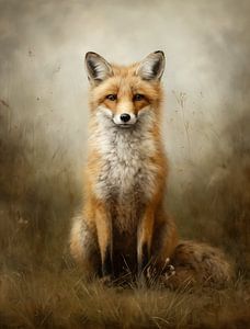 Fier renard dans la prairie