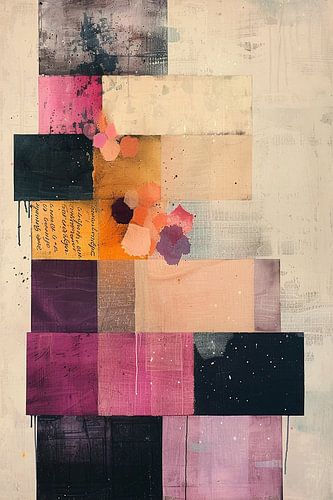 Blush Geometry – Modern Abstract in Plum & Peach