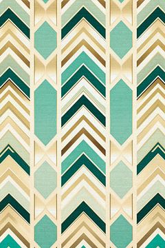 Art Deco Zigzag Patroon met Turquoise van Whale & Sons